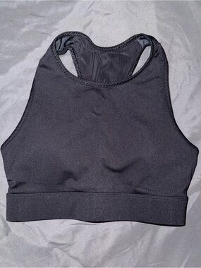 Fabletics Black High-Neck Racerback Sports Bra